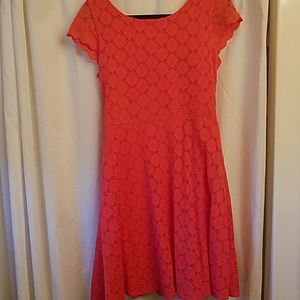Coral lace dress